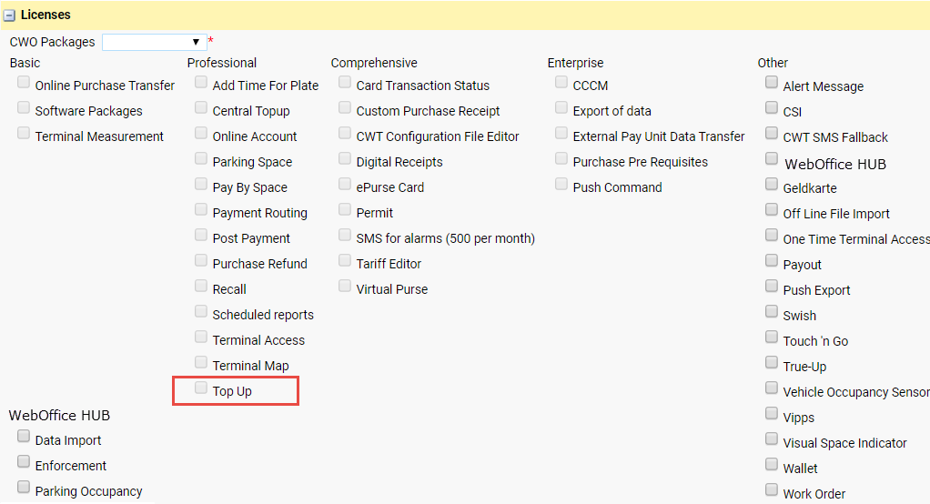 Top-up license