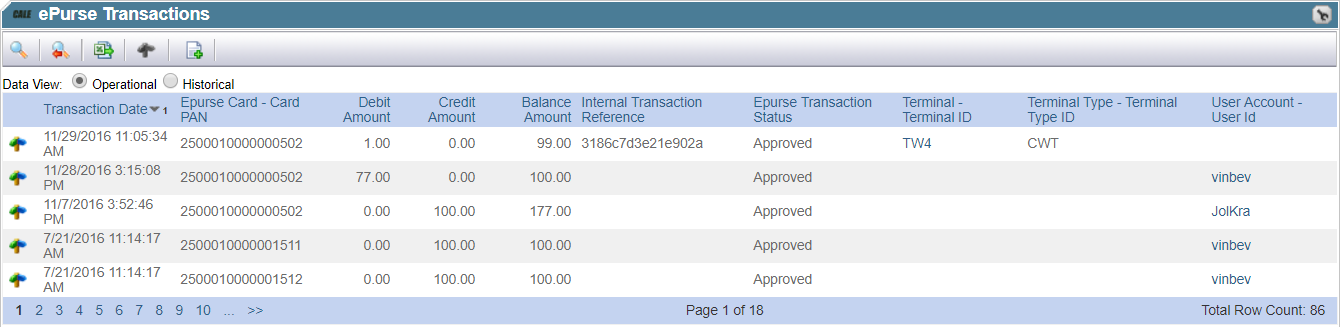 ePurse Transactions