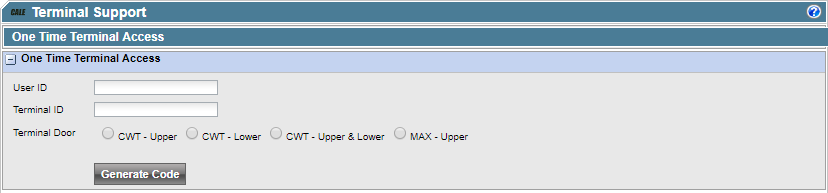 Terminal Support ONline Termonal Access Contyrol section