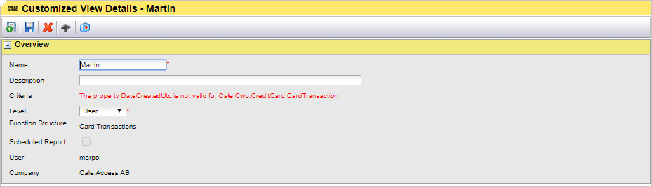 Customized view with issue