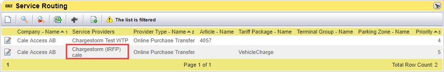 service routing multiple routings