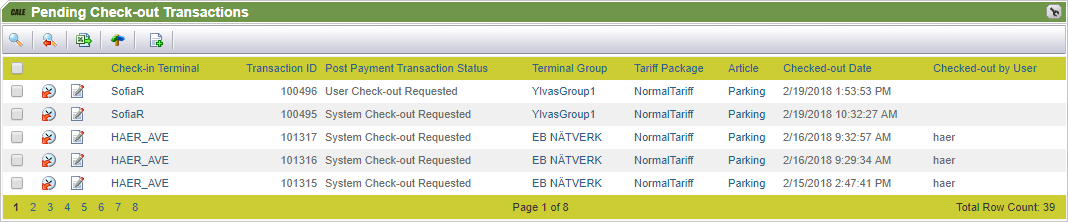 PP-Pending Check-out Transactions