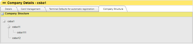 Displaying all the child companies for company csba1 that is a child to Cale Access AB