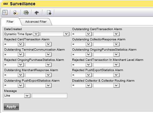 Filter options