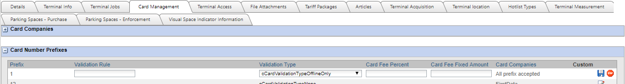 Edit Validation Rule Prefix terminal
