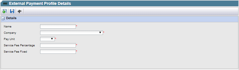 External Payment Profile deatils