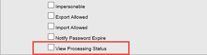 User Account - View processing status