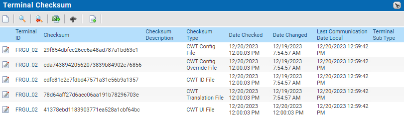 Terminal Checksum