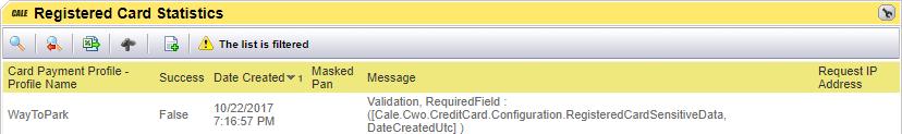 Registered Card Failed