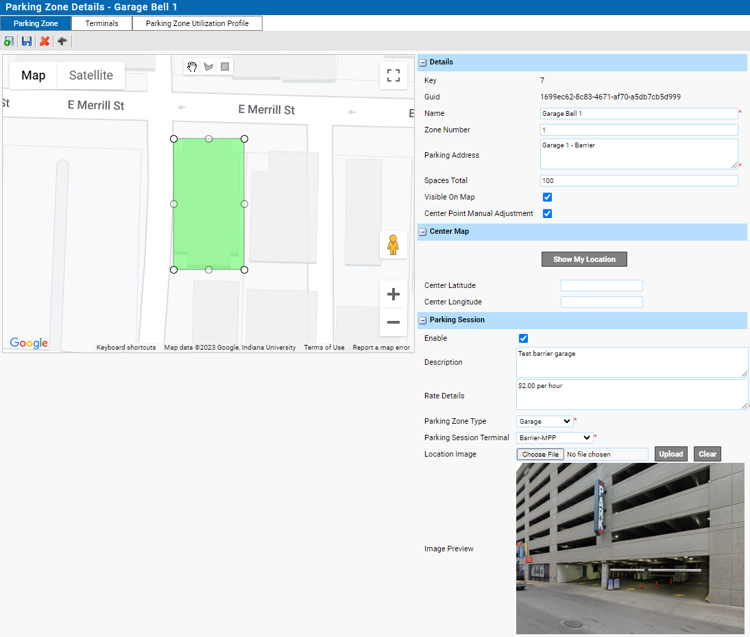 pARKING zONES EDIT MODE