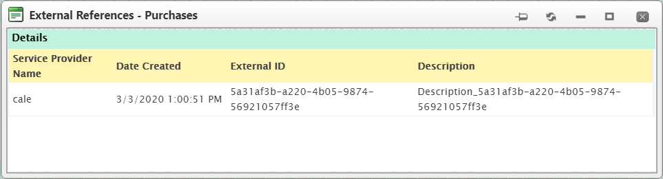 Extenal references - purchases