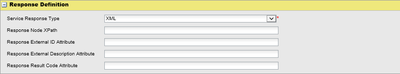 Figure 9, Create a Service Provider - step 3 - Response definition XML