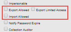 User Account - Import Export