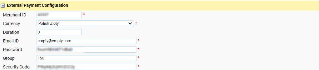 External Payment Profile deatils BLIK
