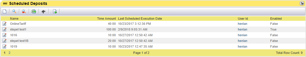 Scheduled Deposits