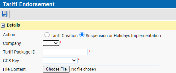 Tariff suspenstion