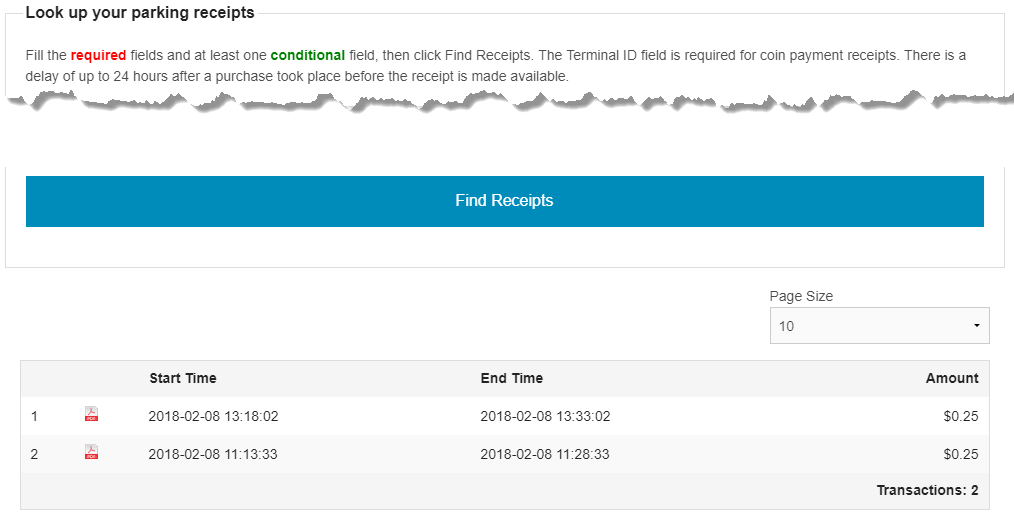 ListOfReceipts