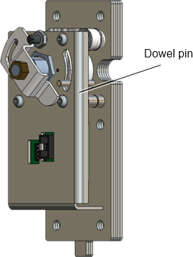 Figure 50, The dowel pin should mate with the locking latches