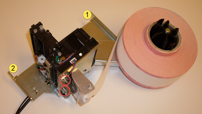 Figure 61, printer mounting on Printer shelf version 2