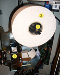 Figure 16, Printer module on printer shelf version 1.