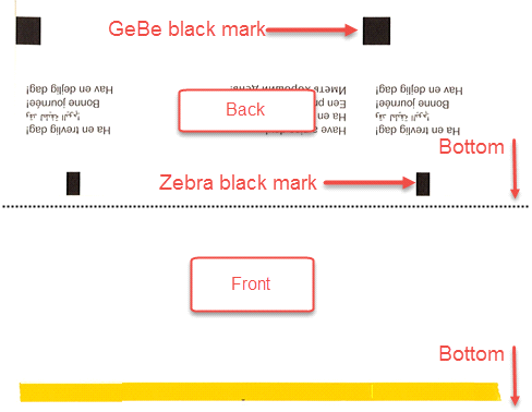 Figure 18, Paper with both Zebra and Gebe black marks