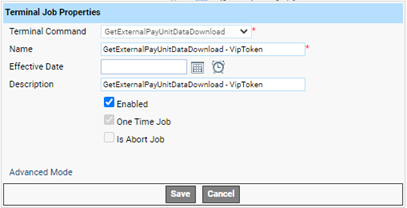 Terminal Job Properties