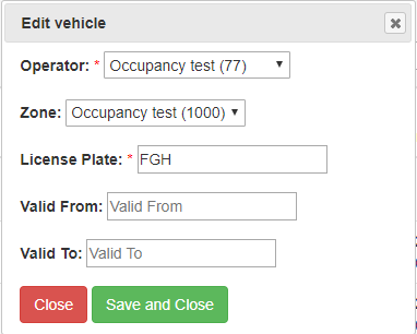 Edit Vehicle