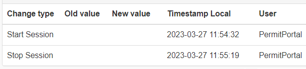 Permit Start-Stop log