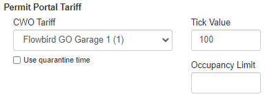 Permit Portal Tariff