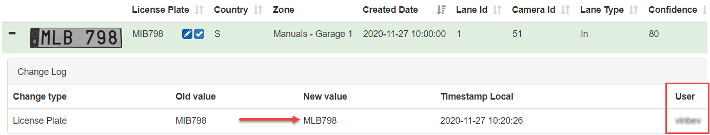 Figure 14: License Plate changed