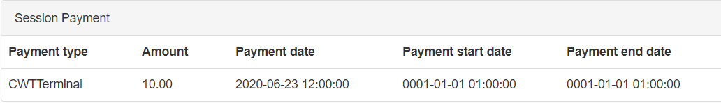 Payment log