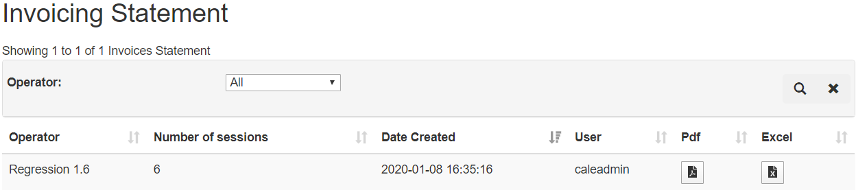 Invoicing statement