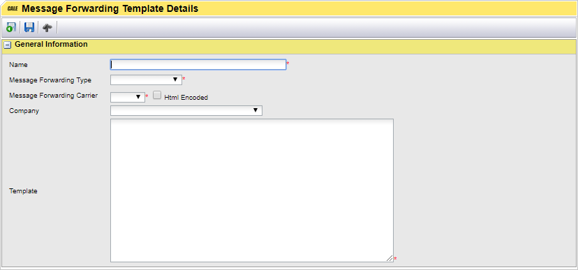 Message Forwarding Template Setup