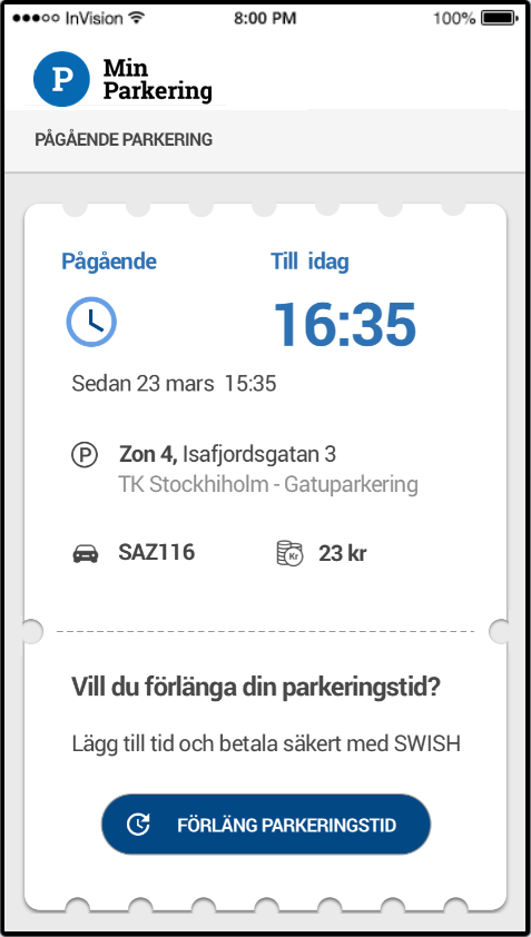 MyParking - parking session extended