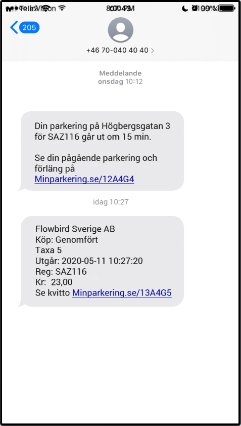 MyParking - digital receipt