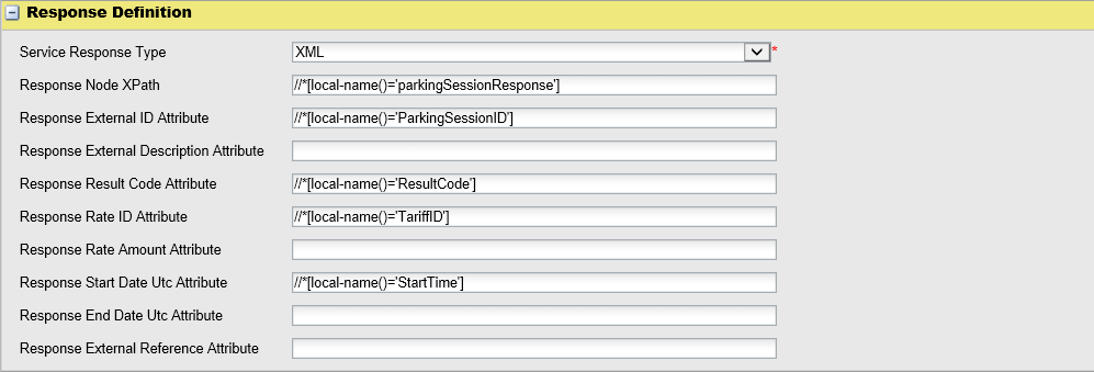 Figure 7, Create a Service Provider - step 3 - REST Response definition XML Example