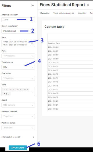 Table creator steps