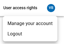 Your account pop-up