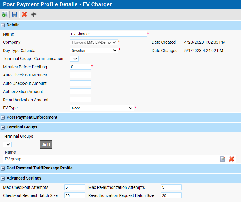 PostPayment Profile