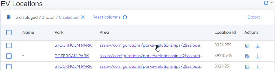 OneUI EVLocation list
